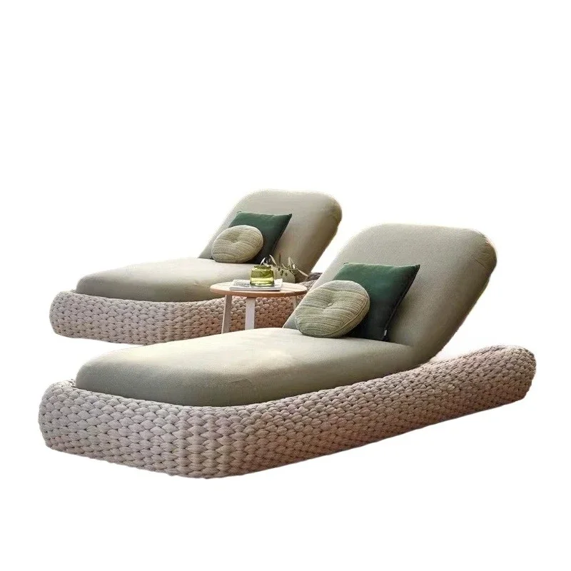 

Outdoor villa courtyard bed open-air garden waterproof rattan swimming pool lounge chair leisure with