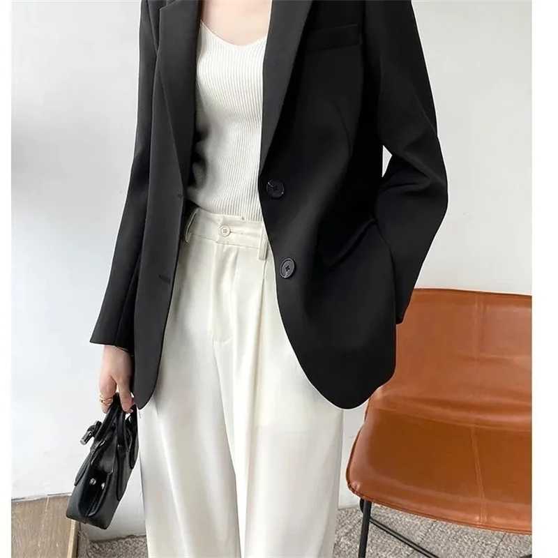 بليزرات نسائية بقصة ضيقة، سترات بأكمام طويلة، معاطف فضفاضة غير رسمية، ملابس خارجية للسيدات والمكتب، ملابس رسمية #6