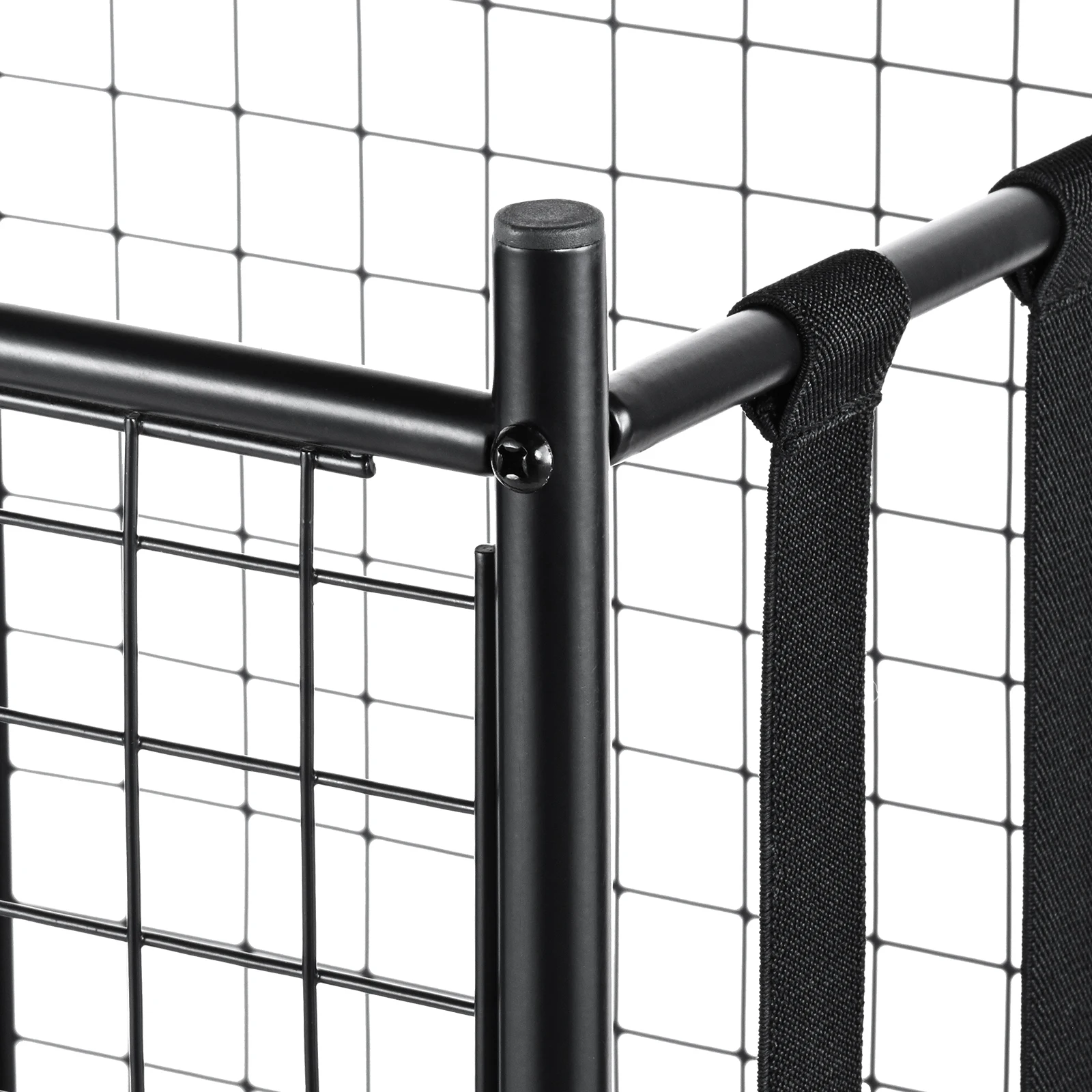 عربة تخزين الكرة الرياضية المتدحرجة، قفص كرة سلة قابل للقفل مع أشرطة مرنة، منظم حامل المعدات الرياضية للداخل #6