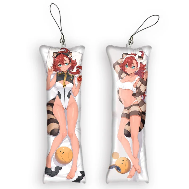 Minillavero de Gundam The Witch de Mercury Ericht Samaya Dakimakura, colgante de almohada pequeña, adorno de bolsa, 4x12cm