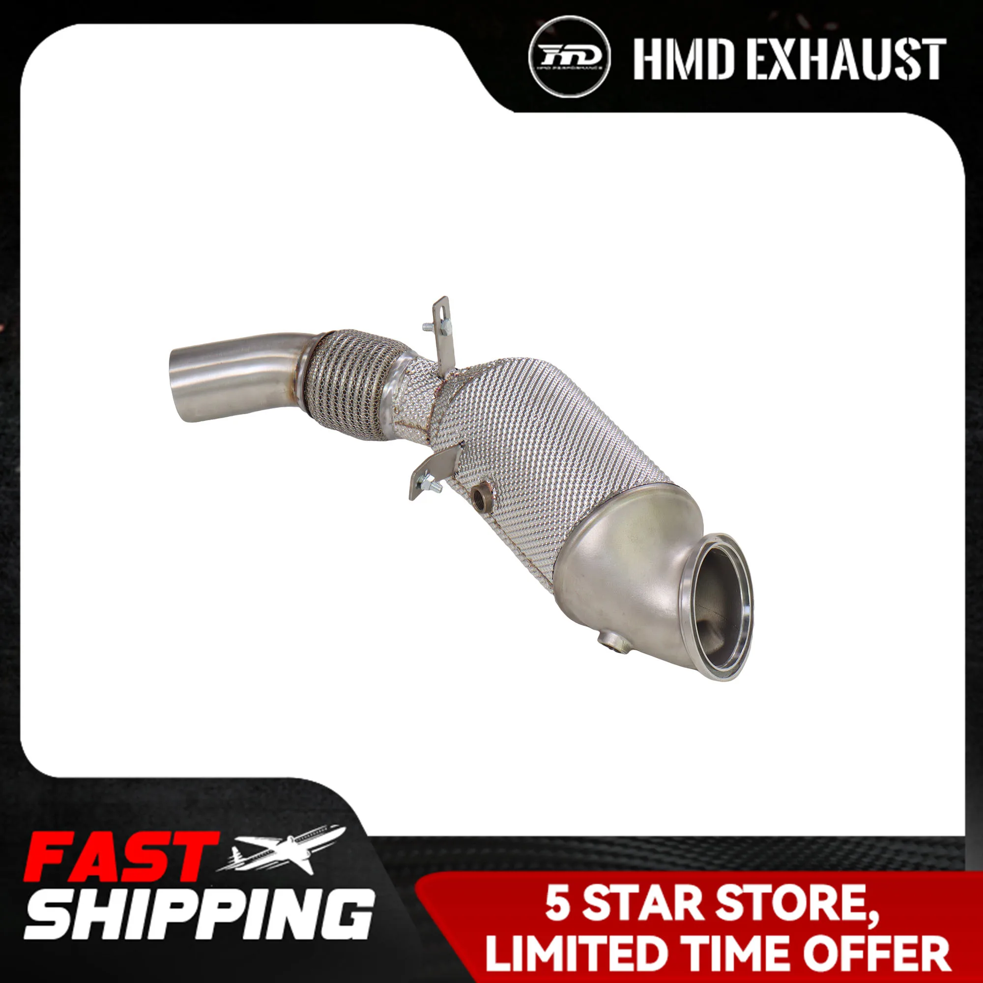 

HMD Stainless Steel Exhaust System High Flow Performance Downpipe For BMW 530i G60 2.0T Racing Pipe ﻿