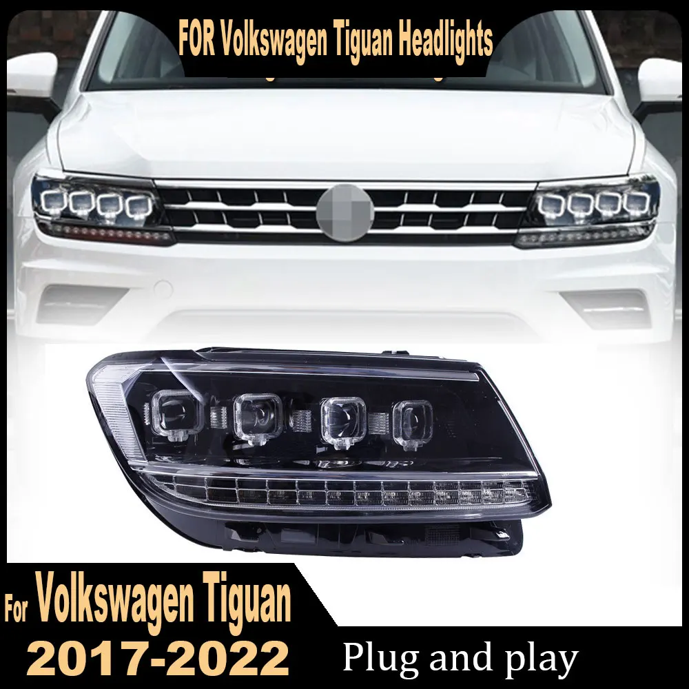 Car Headlight For VW Tiguan LED Headlights 2017 2018 2019 2020 2021 Head Lamp Car Styling DRL Signal Projector Lens Accessories