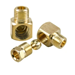 Square Copper Elbow Oil Pipe Nylon Tubing Joint Thread M8X1 For Machining Center  CNC Machine Lube Pump Oil Drain Connector