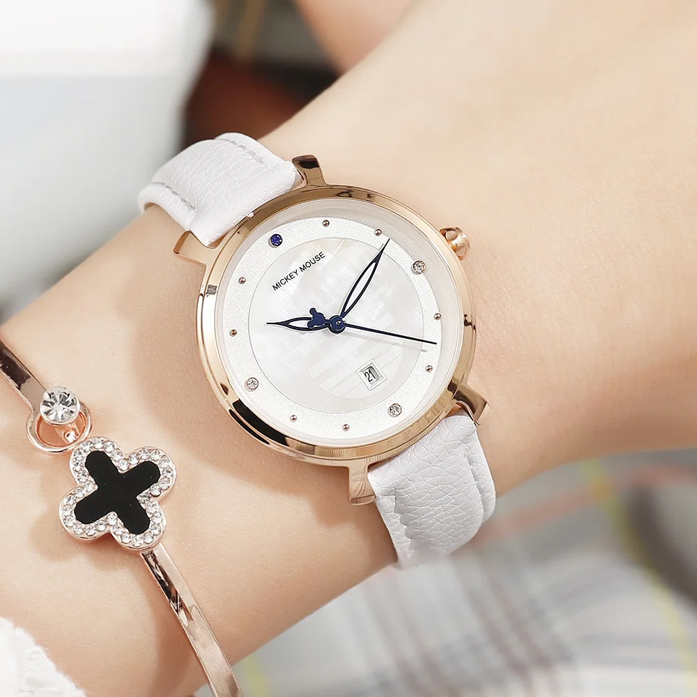 

Оригинальные наручные часы Disney, изысканные, простые, светящиеся, с календарем, женские кварцевые часы, модель 339 Special