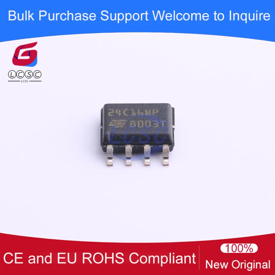 

M24C16-WMN6TP 16-Kbit I2C EEPROM Memory IC Serial I2C Bus 2.5V-5.5V 400kHz SOIC-8 24C16WP 10Pcs/Pack