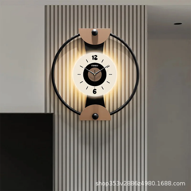 

Zml creative high-end silent wall clock - new living room home clock, wall-mounted grid decorative clock