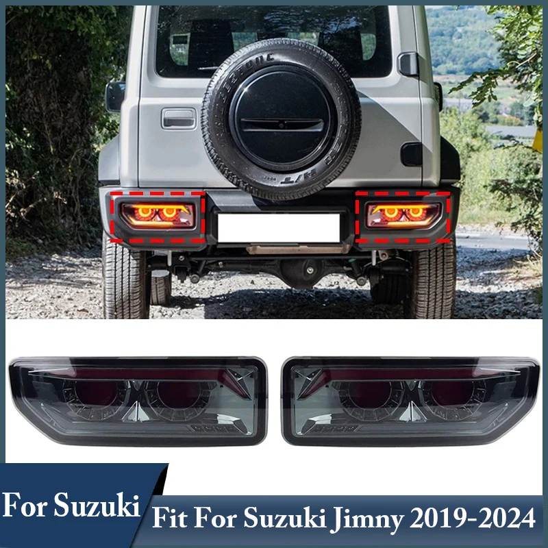 

2 шт. светодиодных задних фонарей для автомобиля, модифицированные задние фонари, указатели поворота, стоп-сигналы, подходят для Suzuki Jimny 2019, 2020, 2021, 2022, 2023, 2024
