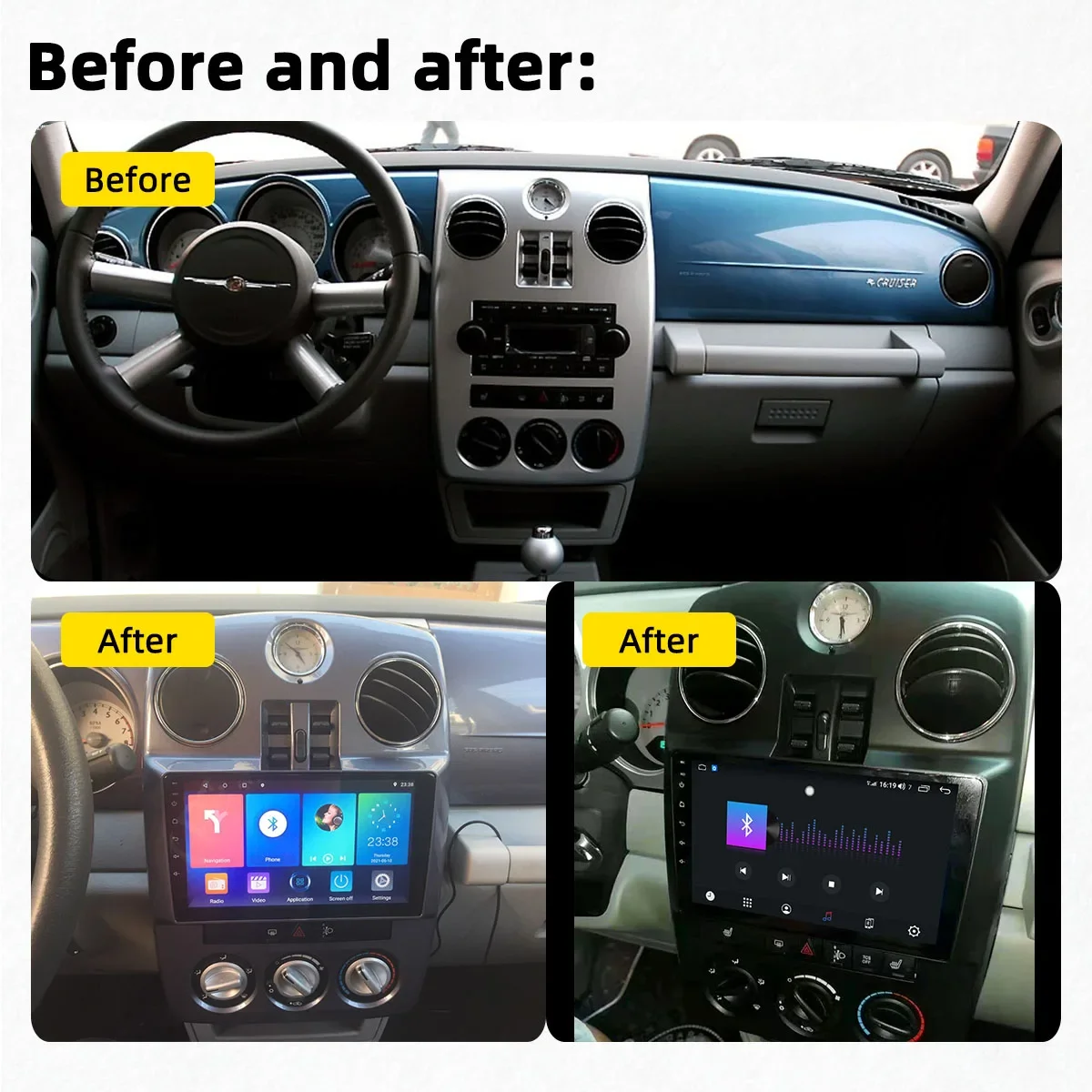 2 Din Android Car Radio Stereo for Chrysler PT Cruiser 2000-2010 GPS Navigation Head Unit  Autoradio Audio Car Multimedia Player