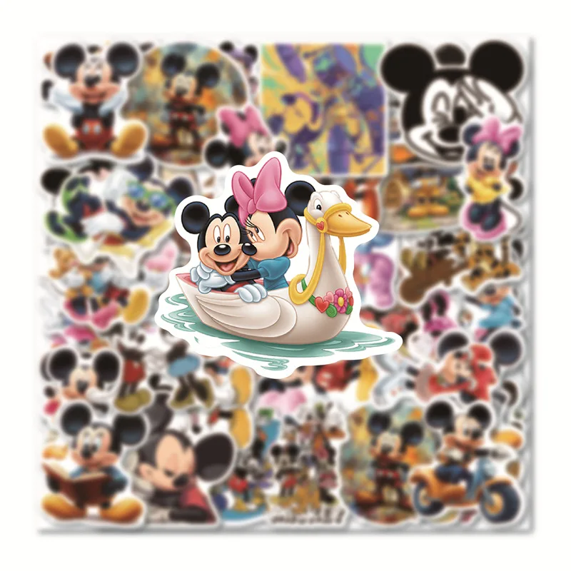 

50pcs Disney Cartoon Graffiti Stickers Minnie Theme & Classic Characters Waterproof Decals For Phone Laptop Luggage Diy Kids toy