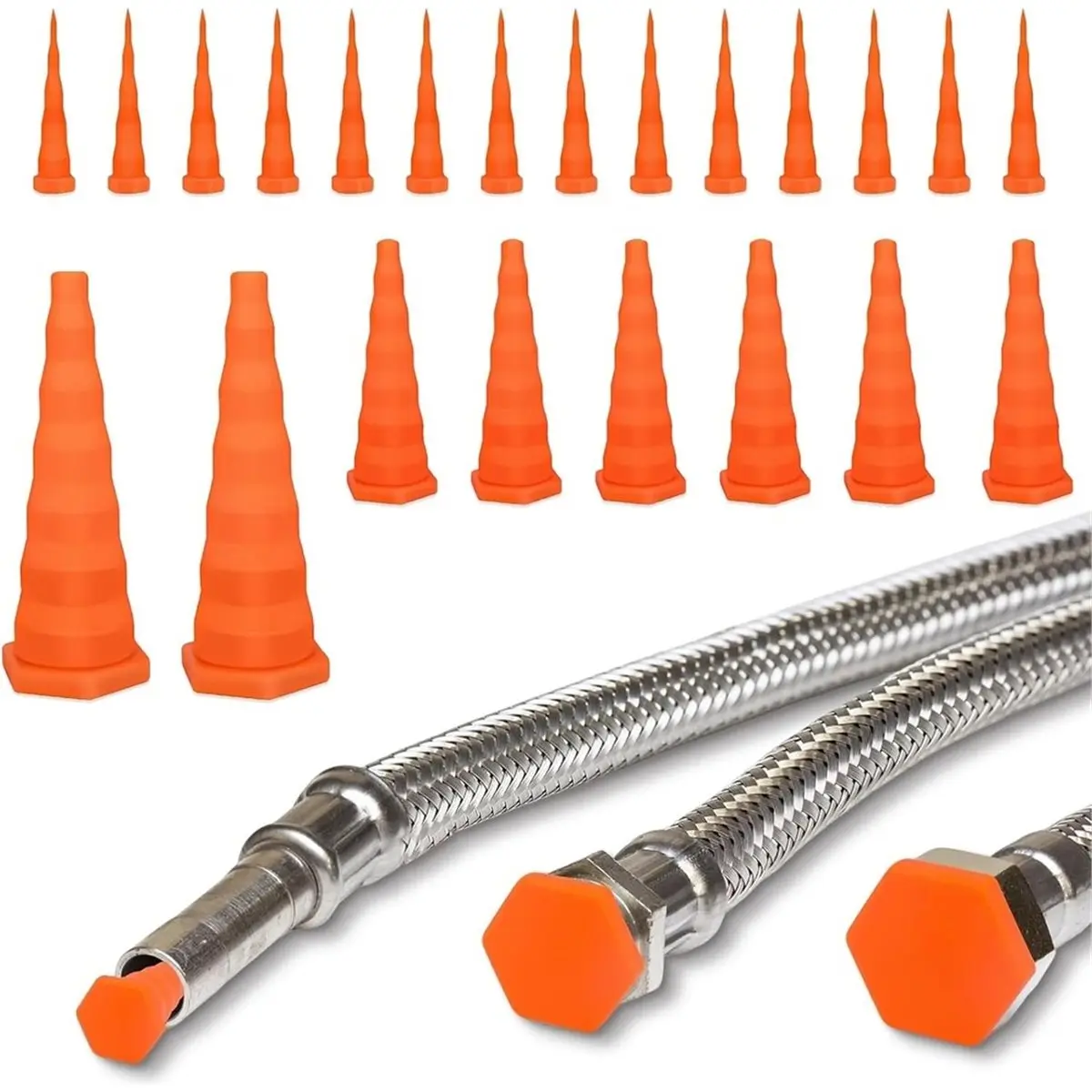 A89X Hydraulic Plugs ,22pcs Rubber Plugs Conical in 3 Sizes, Oil Hydraulic-Hoses Plugs for Pipes, Leakage Protection