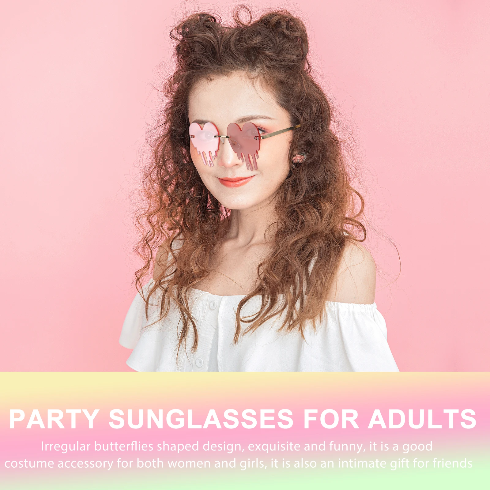

Heart Shaped Sunglasses Lenses Lightweight Fashionable Women Beach Eyewear Party Accessories Stylish