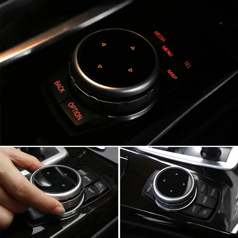 Car Multimedia Button Cover Trim Knob Sticker for BMW 1 3 5 7 Series F10 F18 F07 F20 F21 F30 F35 F01 F02 F25 F15 F16 E90 F11 E92