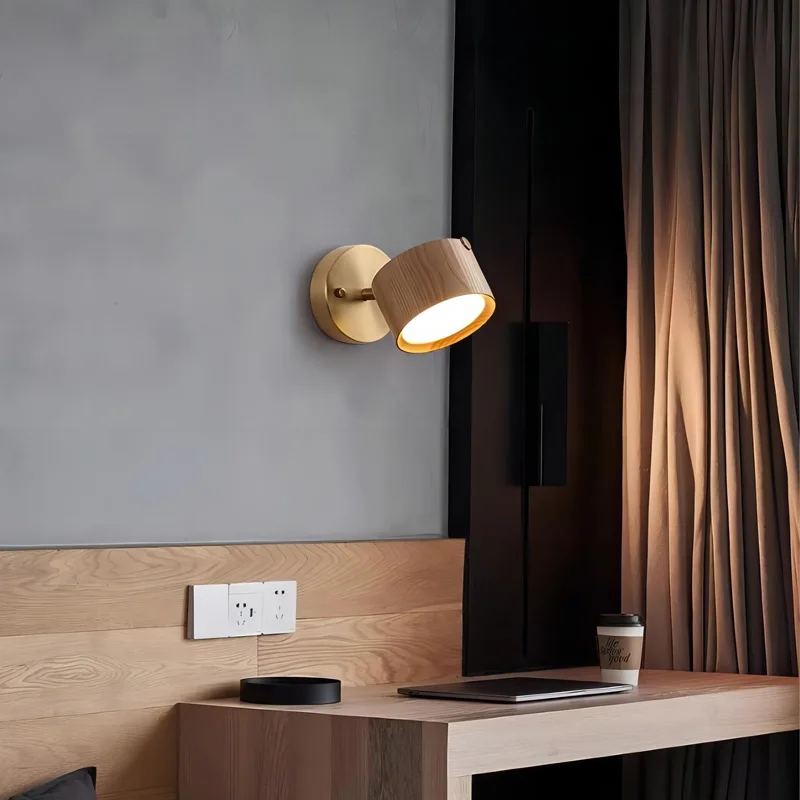 Imagem -04 - Walnut Wood And Brass Base Wall Lighting Modern Wabi-sabi Arandelas Interiores Corredor Corredor Foyer Sala de Estar Quarto