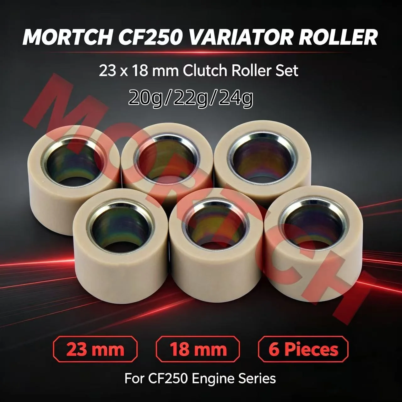 Galets de variateur CF250 23x18 250-5031 20g pour CH250 CN250 FORZA Jonway JMstar CFmoto Scooter Moto VTT Moteur 172mm