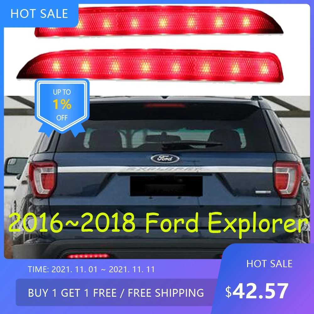

2pcs TailLight Explorer Rear light Bumper fog Lamp LED Reflector Stop Light For 2016 2017 2018y auto Accessories