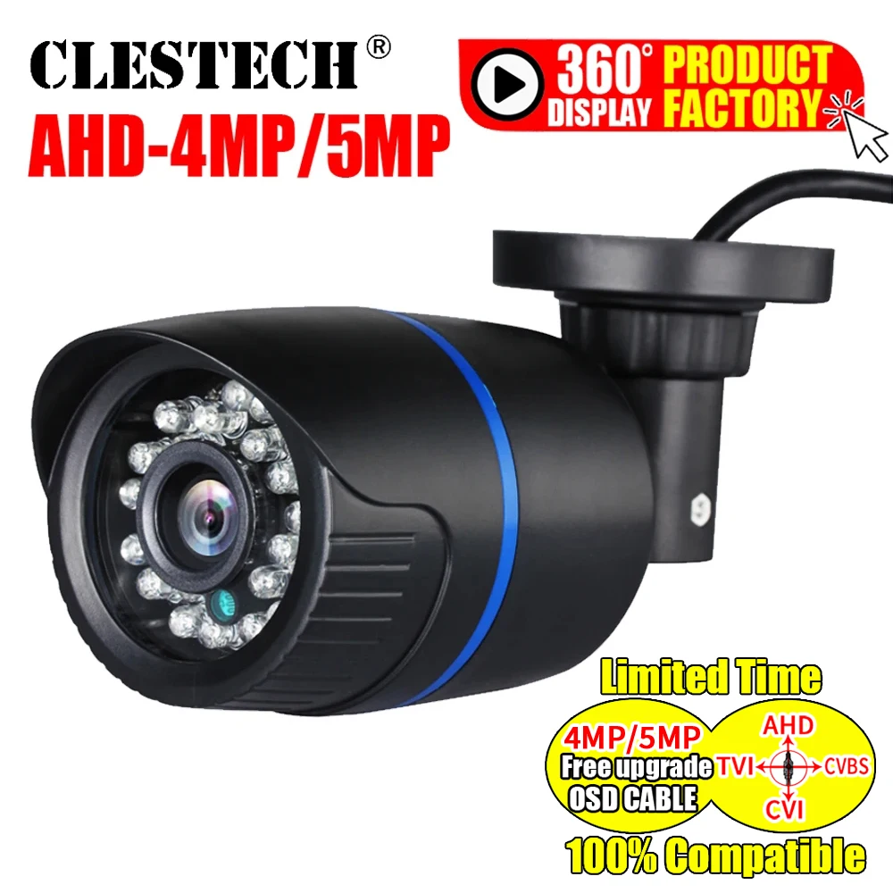 5MP Fully Compatible FULL Digital CCTV AHD Camera 1080P HD Analog Outdoor Waterproof Ip66 IR Night Vision Have Bullet Street