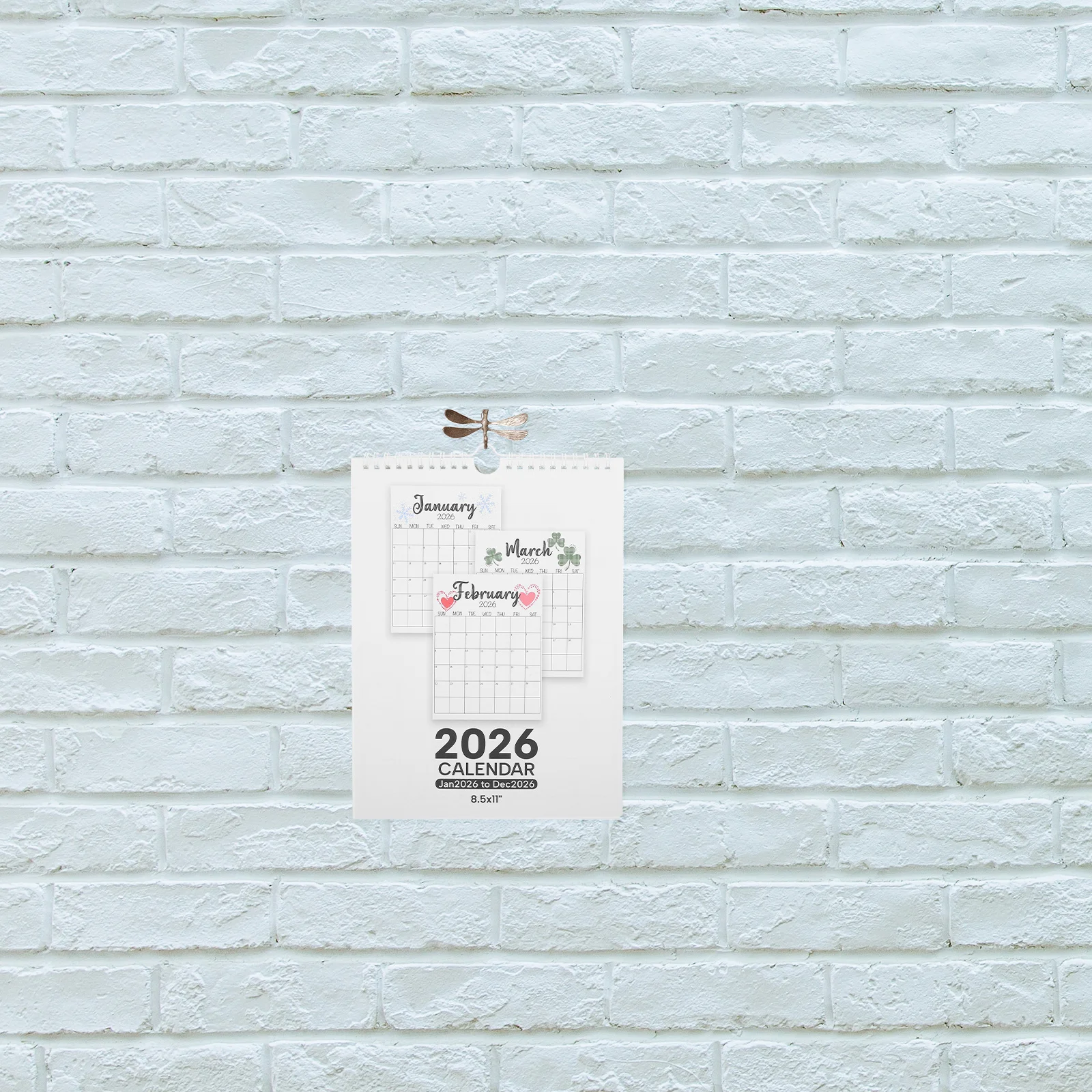 

2026 Wall Calendar Monthly Planner Hanging Vertical Large Calendar Jan to Dec Holiday Marked Blocks Home School Family Organizer