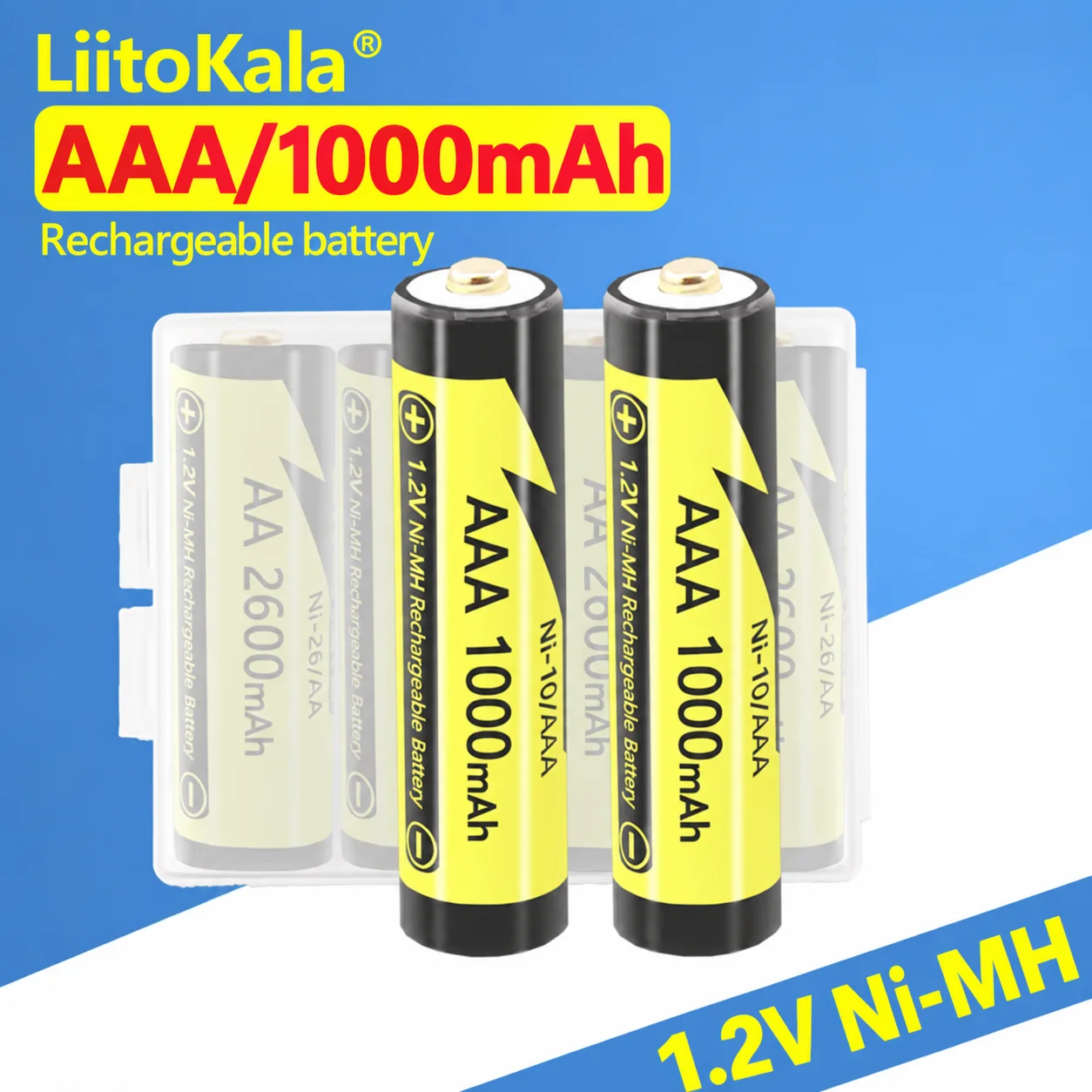 5-50PCS LiitoKala Ni-10/AAA 1.2V 1000mAh Pre-charged NI-MH Rechargeable Batteries for Shaver Flashlight Camera