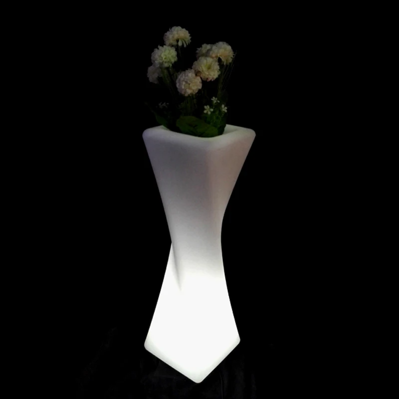 D15.5*W15.5*H50cm, LED Flower Pot, With Remote Controller, LED Lighting, 16 Color, RGBW, Water Resistant Planter, Bar Club, 1Pc