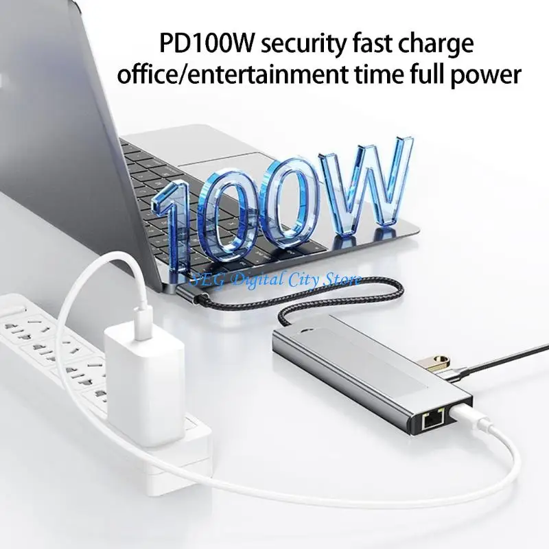 U75B USB C Docking Station with Hard Drive Bay 100W Charging 4K HDTV Gigabit for Business Office Work