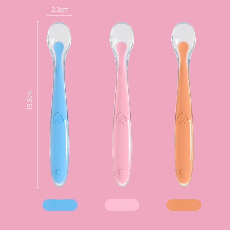 BPA-freie weiche Silikon-Löffel für Babys, erste Stufe, Säuglingslöffel, Baby-Training, Fütterungslöffel, Ergänzungsnahrungslöffel für Kleinkinder – Detail 1