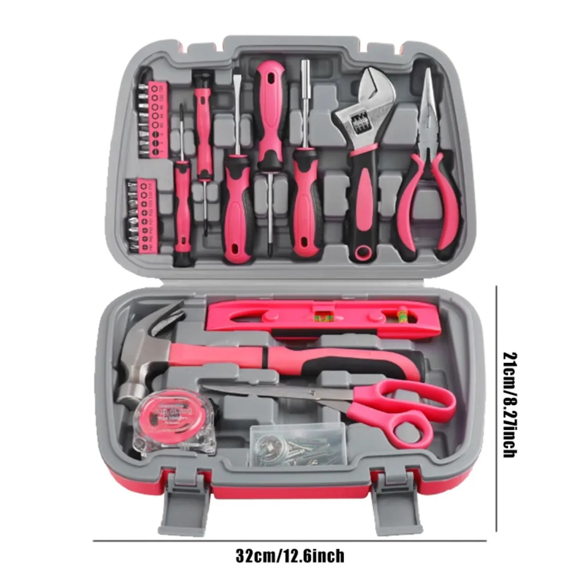 ชุดเครื่องมือช่าง Hi-Spec 67 ชิ้น สีชมพู ชุดเครื่องมือซ่อมแซมบ้าน ชุดไขควง กล่องเครื่องมือ กรรไกร ค้อนหงอน สำหรับใช้ในบ้าน