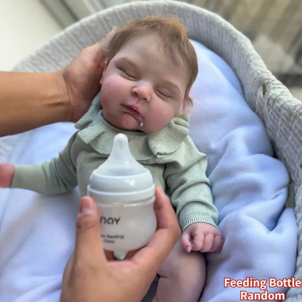 18 Inch Silicone Girl Doll Peaches Bebe Reborn Baby Girl Handmade Soft Touch Newborn Doll Toy With Rooted Hair