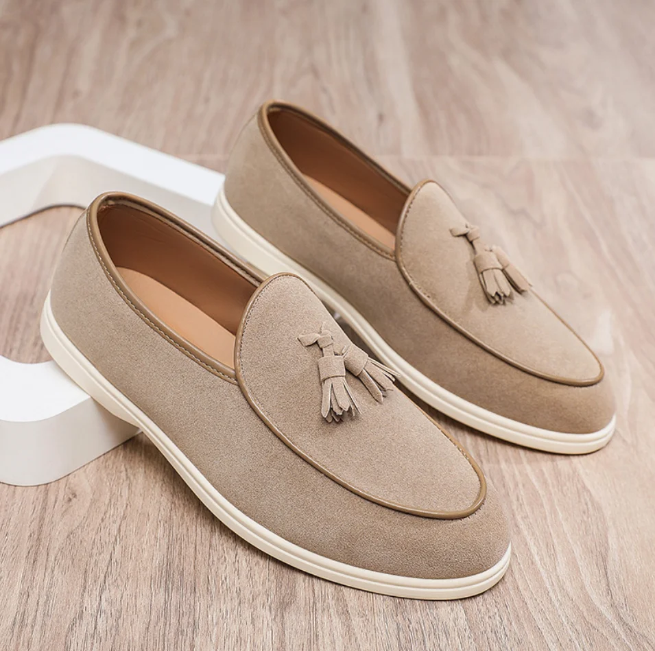 

Luxury Brand Shoes Men Fashion Retro Soft Moccasins Men Loafers High Quality Leather tassel Shoes Mens Flats Driving Shoes