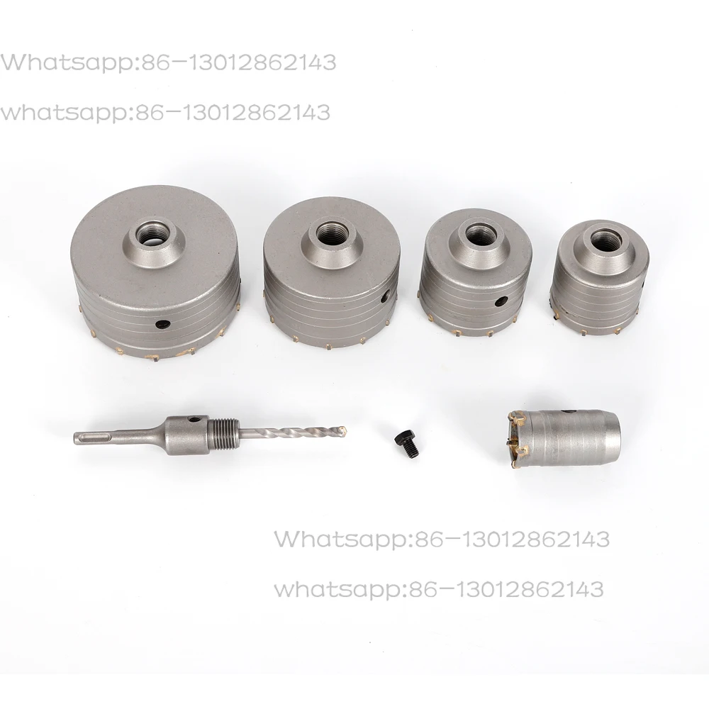 One set of concrete drills, 6 pieces, clock saw, core drill, including 40/68/80/120mm