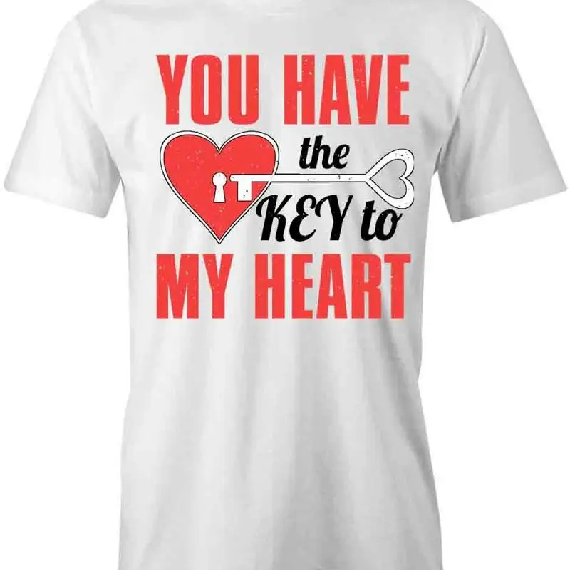 

Футболка YOU HAVE THE KEY TO MY HEART d Хлопковая одежда VALENTINE S1WS490