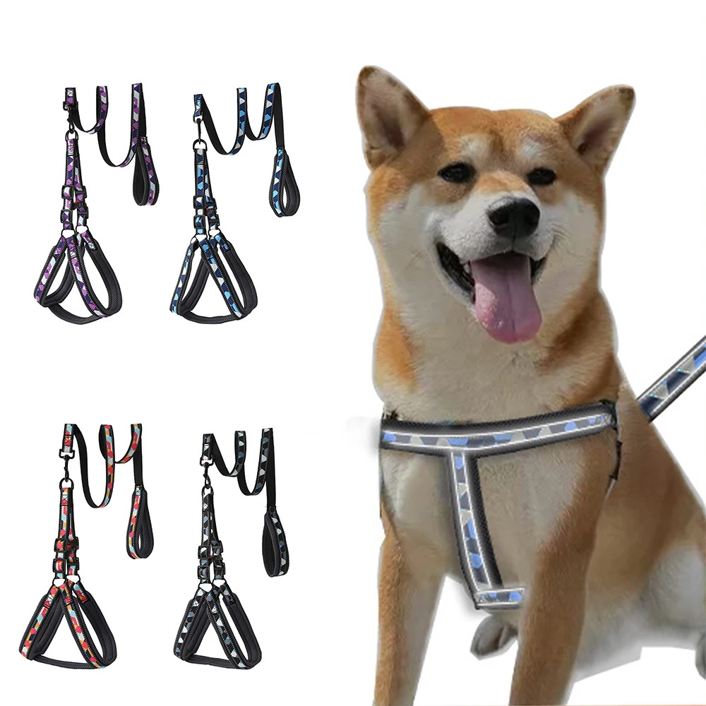 

Dog Harness and Leash Set No Pull Reflective, Adjustable Padded Vest Harness for Small Medium Large Dogs, Easy Control Pet Walki