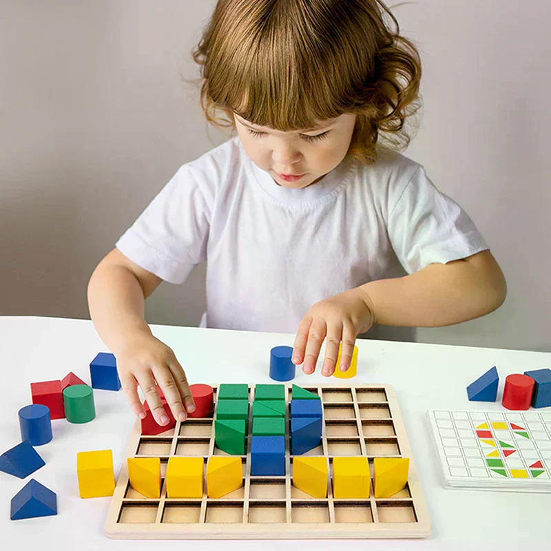 

Wooden Creative Blocks Puzzle Children Montessori Color Shape Matching Early Education Educational Toys Kids Intelligence Game