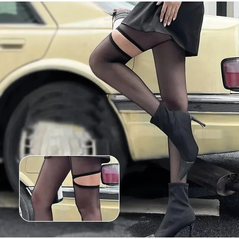 

Сексуальные колготки с вертикальной линией, асимметричные сетчатые чулки, женское сексуальное горячее нижнее белье, колготки, готические чулки для всего тела