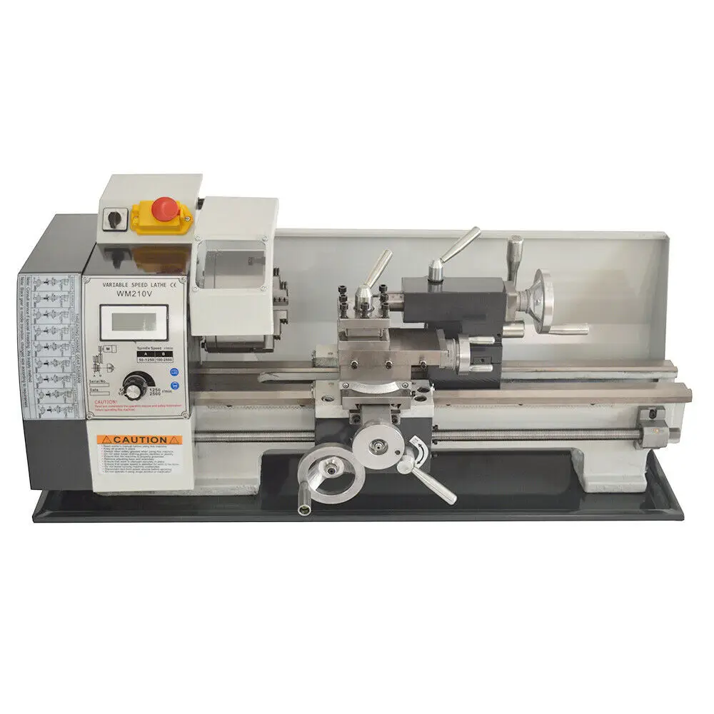 

210V Metric Precision Metal Bench Lathe Wood Lathe DIY Groove Turning Lathe for Tapping Chamfering Drilling Boring