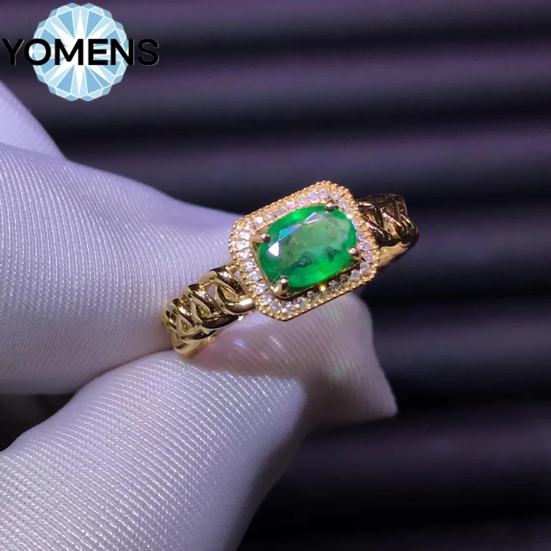 Sterling silver 925 emerald ring female ring female send free gem luxury brand replica 925 silver jewelry with certificate.