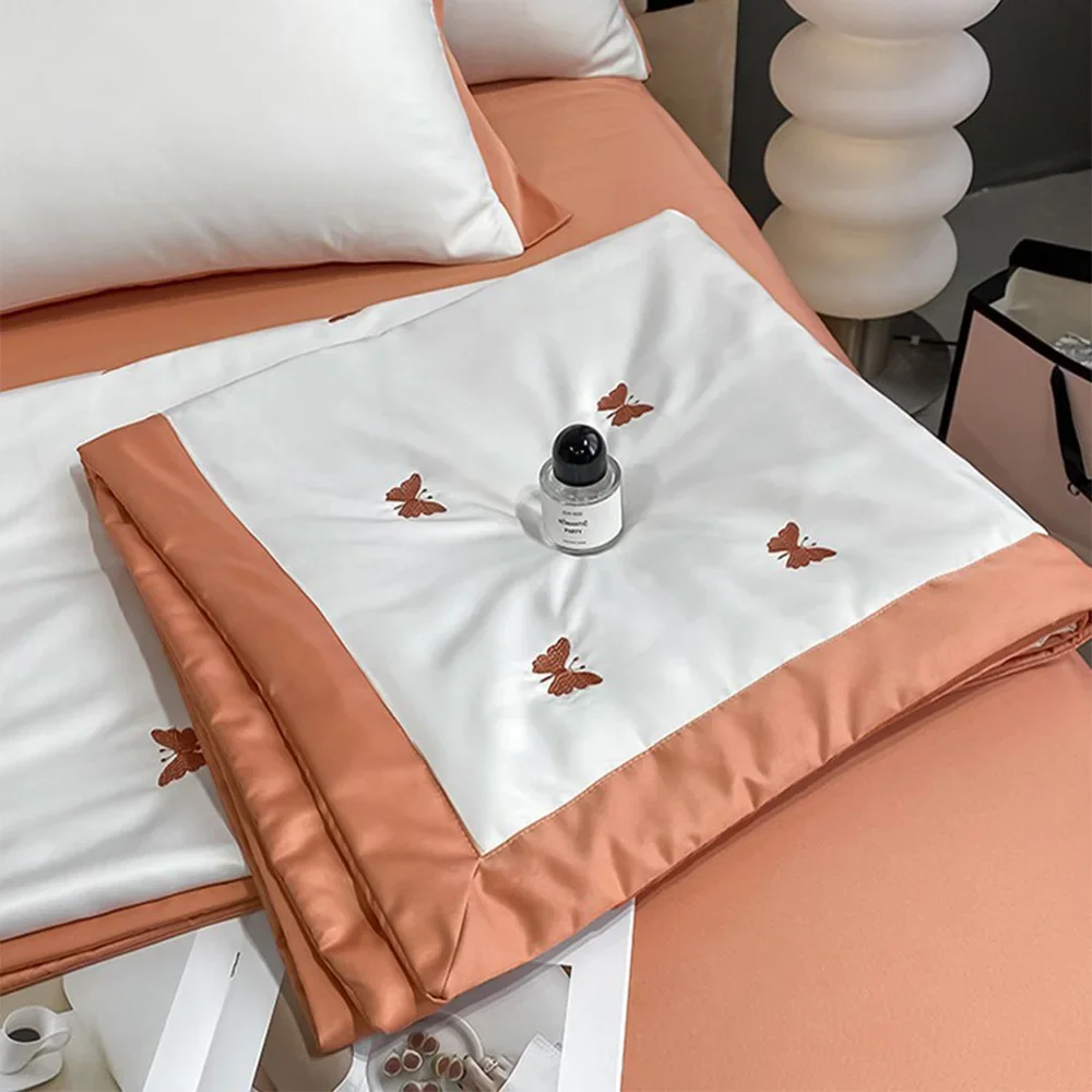 New Bedding Set Washed Silk Summer Quilt Air Conditioning Blankets Couple Bedspread on The Bed Linen Duvets Comforter Bedsheets