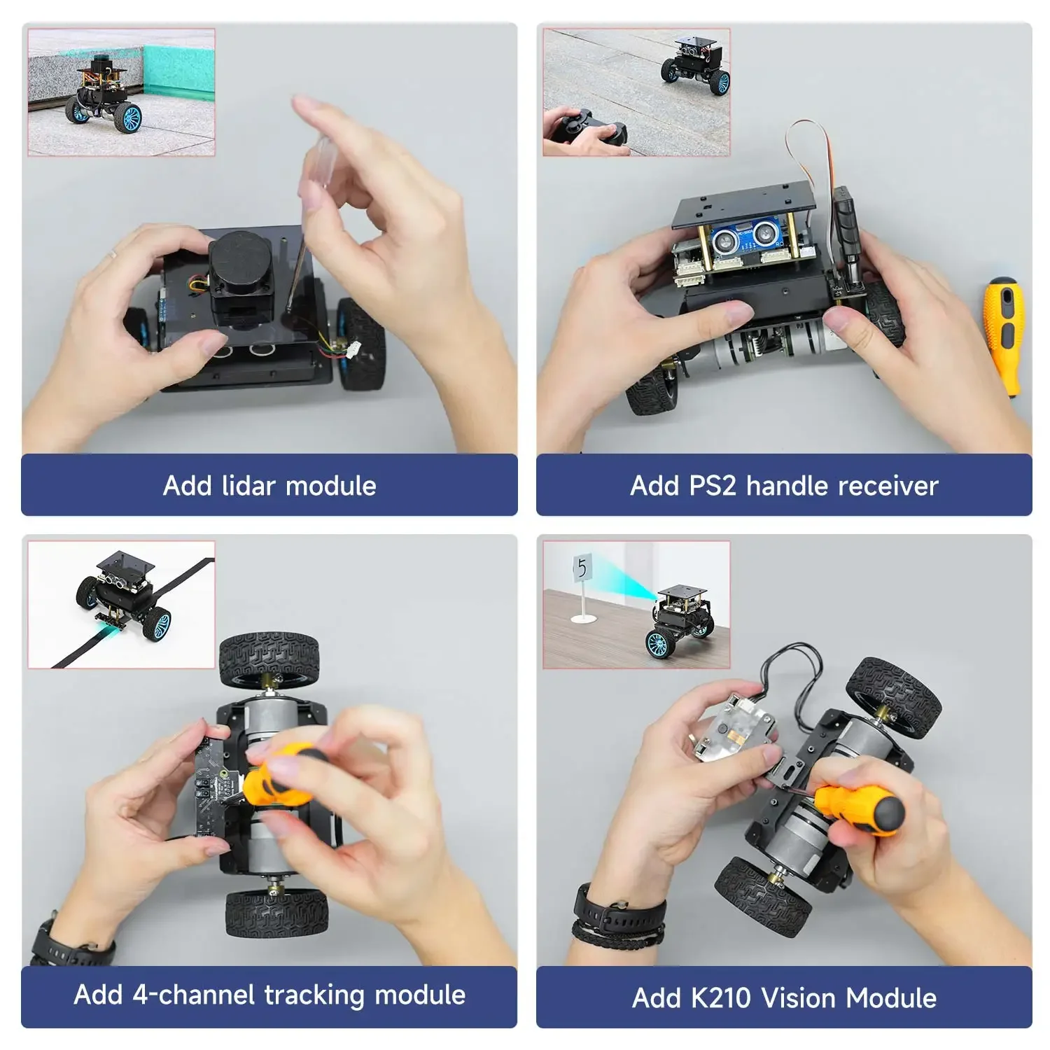 Yahboom STM32 자체 균형 로봇 자동차 확장 액세서리 키트 DIY 전자 프로젝트를위한 교육용 스마트 장난감 부품 도구