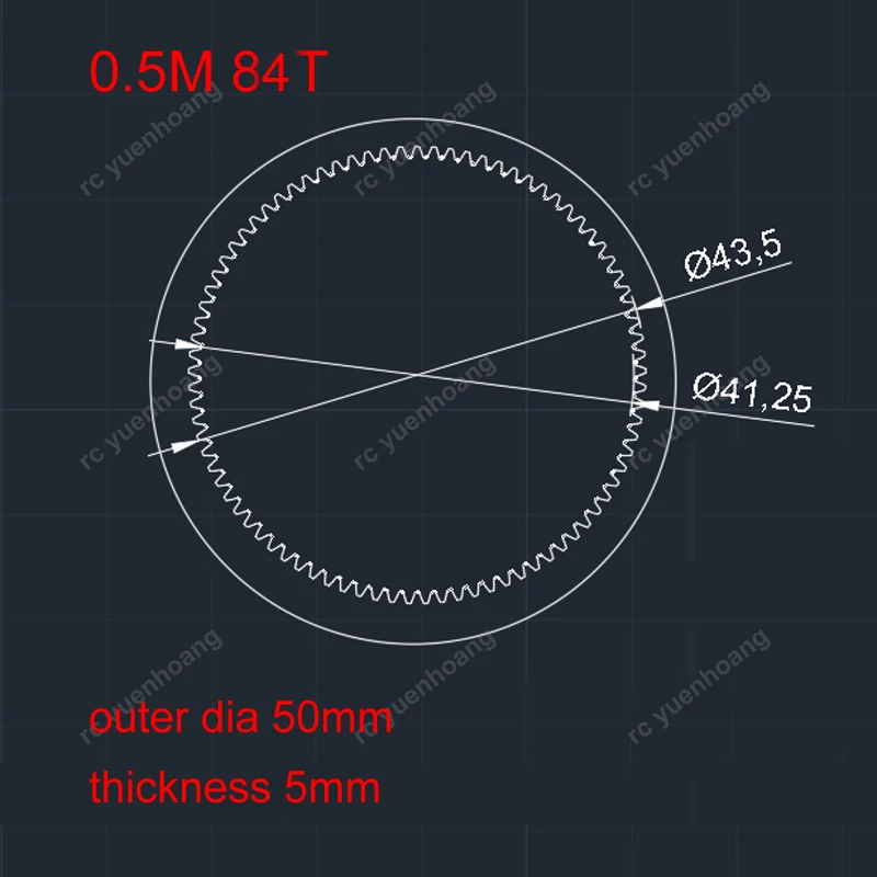 1PCS 0.5M 38/84 Teeth Brass Inner Ring Gear Small Modulus Planetary Gears Thickness 5mm Metal Geared Sleeve Parts for DIY Model