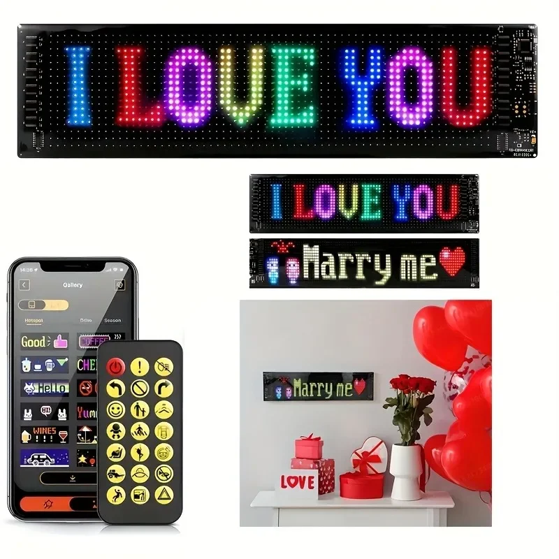 LED Matrix Pixel Panel USB 5V RGB Car Sign Bluetooth App Control Flexible Addressable Pattern Graffiti Scrolling Text Animation image 3