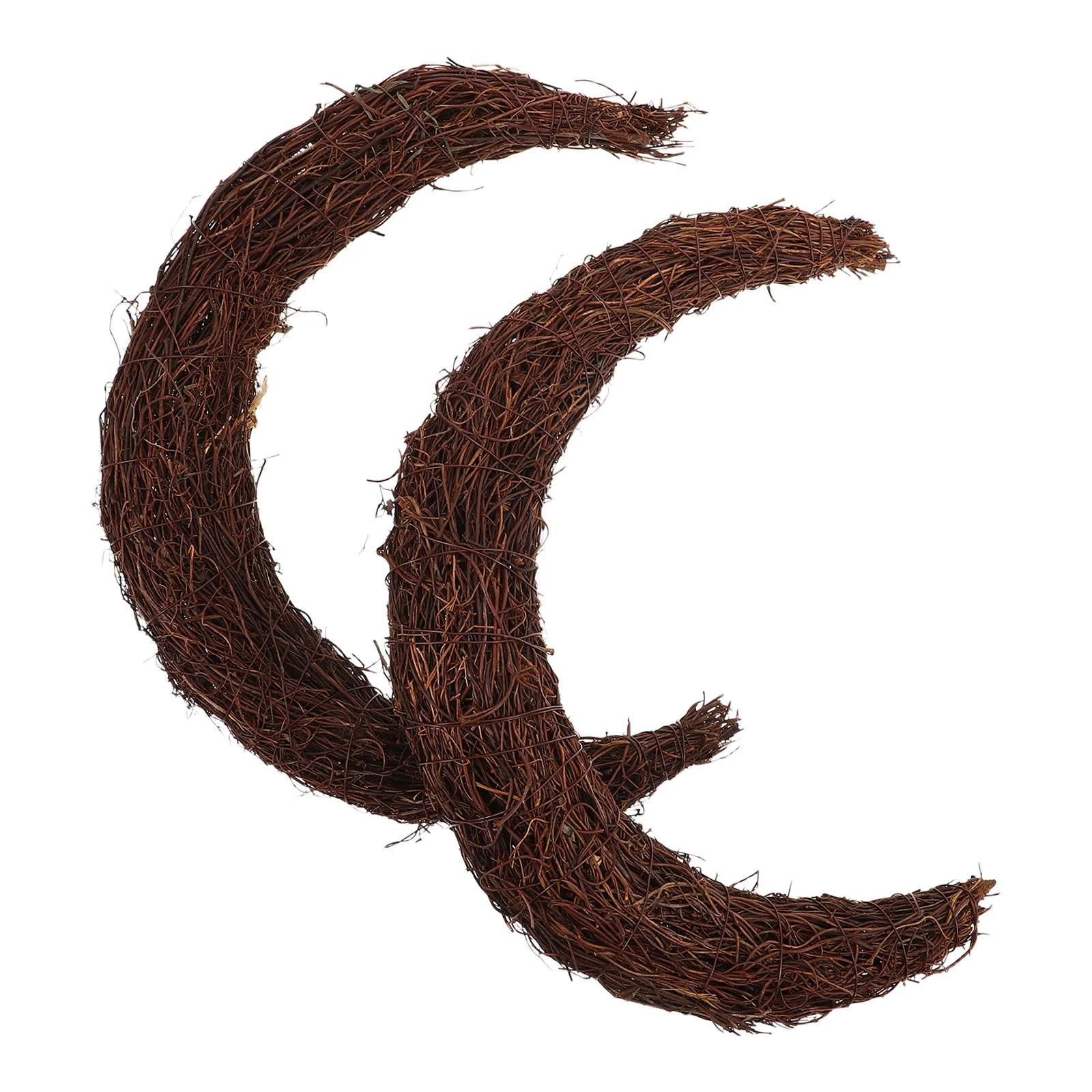 

2 шт. в форме луны, венок из ротанговой лозы, рождественский деревенский винтажный венок «сделай сам», настенное украшение для входной двери, 30 см