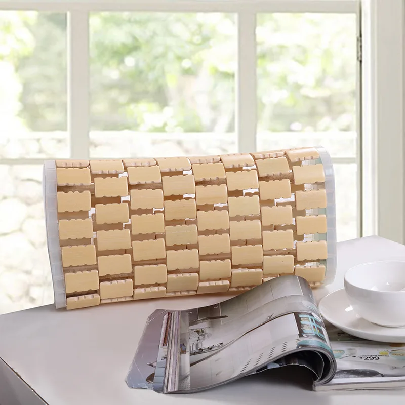 Hollow PE Rattan Summer Cool Pillow, Breathable Bamboo Cooling Pillow, Sweat Resistant Sleeping Pillow