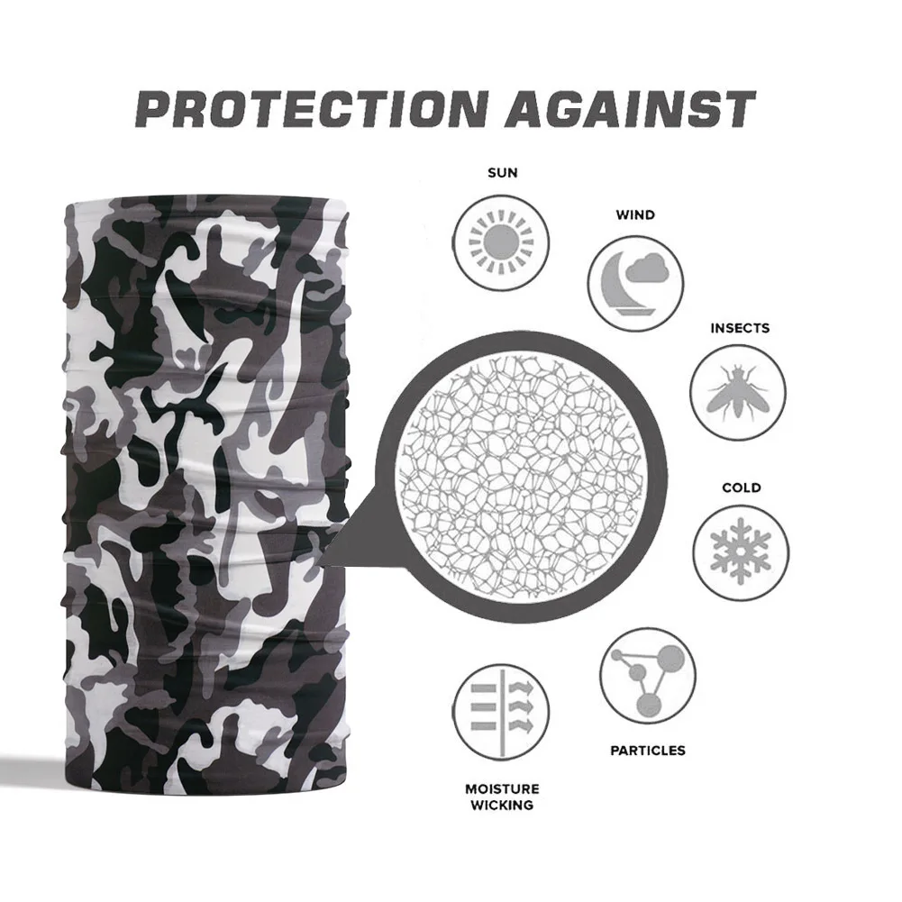 Camouflage Cycling Scarf Tactical Outdoor Neck Cover Gaiter Men Breathable Bandana Women Balaclava Headband Tube Face Mask Hood