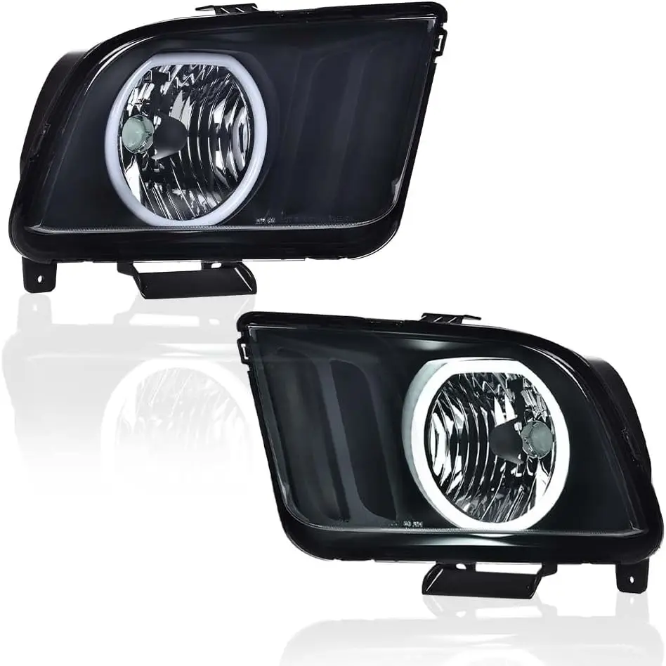 

Светодиодные фары DRL, совместимые с Ford Mustang 2005-2009, 2 шт., фары для водителя, левая и пассажирская правая сторона, дымчатые линзы