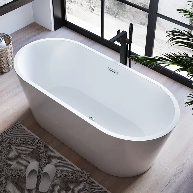

Independent Acrylic Hotel Engineering B & B Bathtub Adult Household Double Oval Large Bathtub Deepening Bath