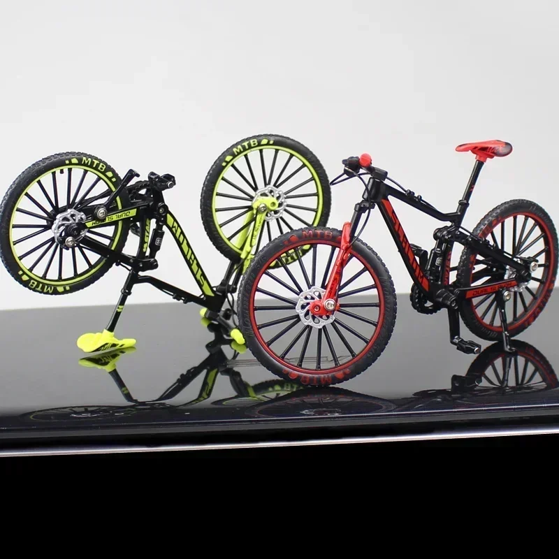 1:10 Mini modello di bicicletta in lega pressofuso in metallo dito mountain bike giocattolo da corsa Bend Road simulazione collezione di giocattoli per bambini