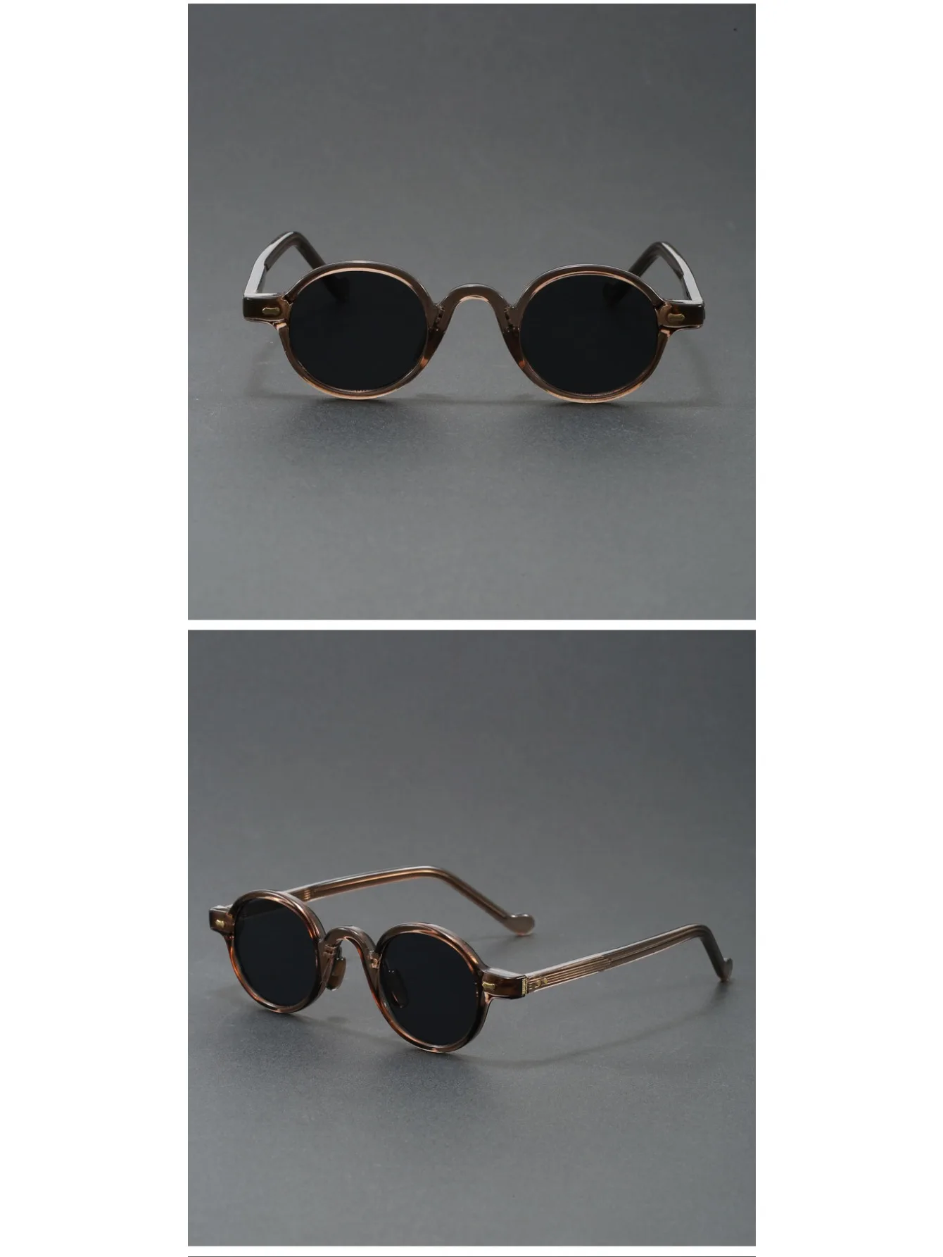 Orange Retro kleine runde Sonnenbrille für Damen und Herren, klassische Luxusmarke, Designer, beliebte Steampunk-Ton-Hip-Hop-Sonnenbrille UV400 – Detail 9