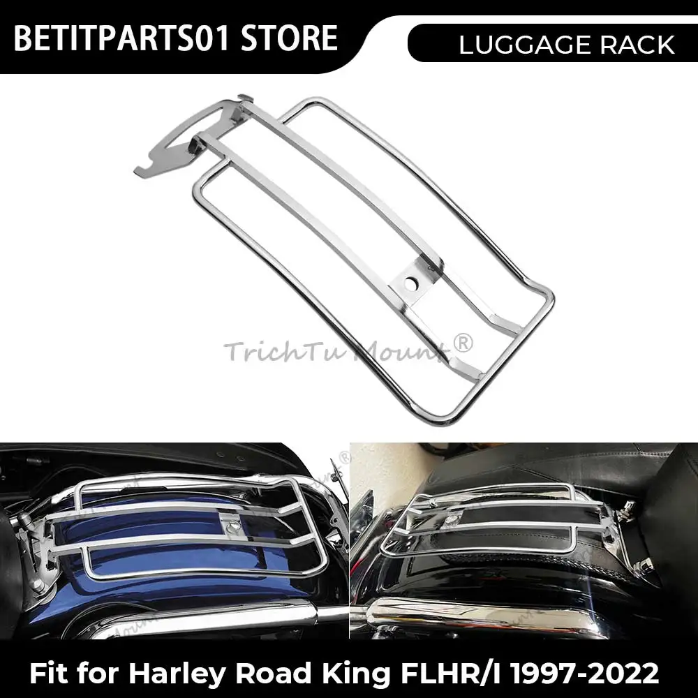 Motorcycle Accessories Detachable-Style Luggage Rack Chrome Heavy Duty Metal For Harley Electra Glide Classic FLHTC/I 1997-2013