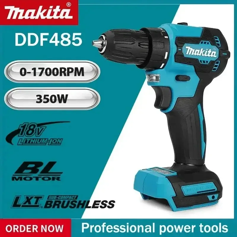 

Оригинальный аккумуляторный ударный шуруповерт Makita DDF485 18В, бесщеточный, перезаряжаемый электроинструмент (только инструмент)