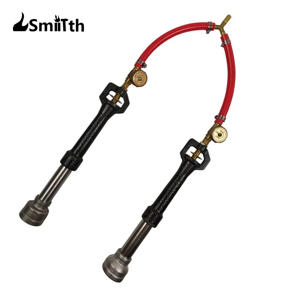 

LSMIITTH Dual Propane Burner Gas Forge With Air Choke Casting Tools For Blacksmith Knife Making Melting Metal Furnace Farrier