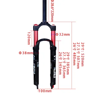Bolany MTB Suspension rebound Double Air Fork 26/27.5er/29er inch Magnesium League Quick Liberation Bicycle Parts Main Main Sales Bicycle Shopping Aro 26 - №6